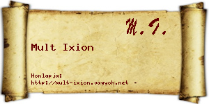 Mult Ixion névjegykártya